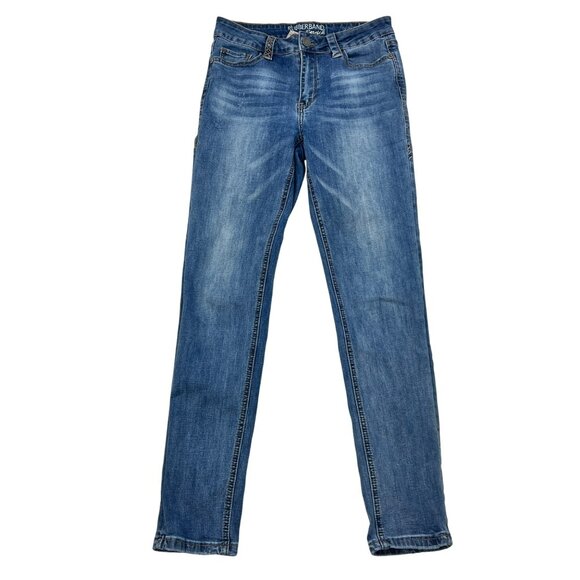 Rubberband Stretch Women’s Skinny Jeans Mid Rise Size 27 Waist - Picture 1 of 8